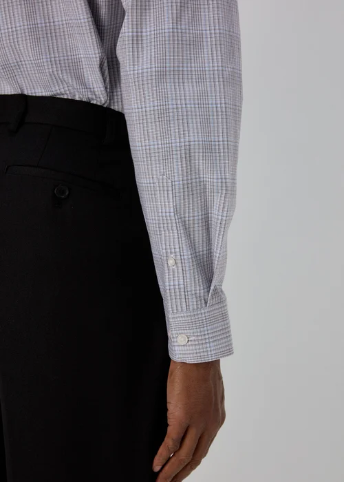 Taylor & Wright Grey & Blue Regular Fit Shirt - Small Image 3