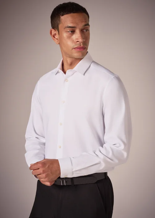 Taylor & Wright White Slim Fit Twill Shirt - Small Image 1