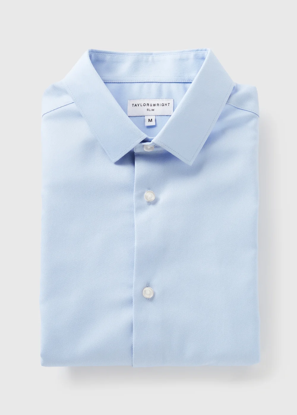 Taylor & Wright Blue Slim Fit Twill Shirt - S Image 4