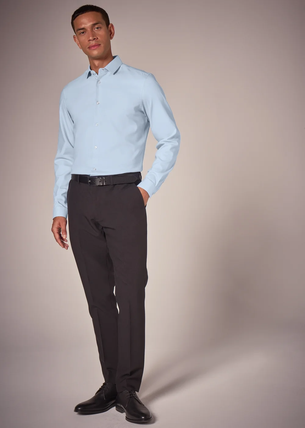 Taylor & Wright Blue Slim Fit Twill Shirt - S Image 2