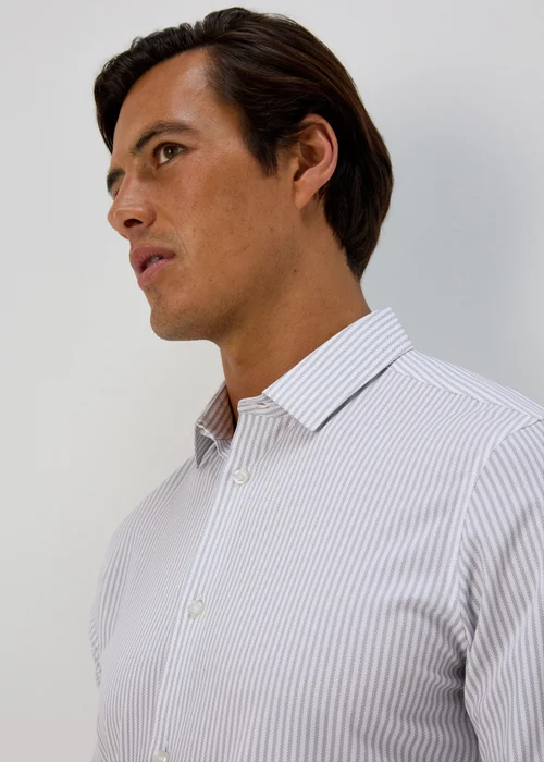 Taylor & Wright Grey Stripe Slim Fit Shirt - S Image 3