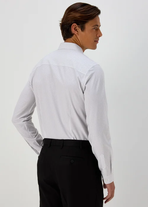 Taylor & Wright Grey Stripe Slim Fit Shirt - S Image 2