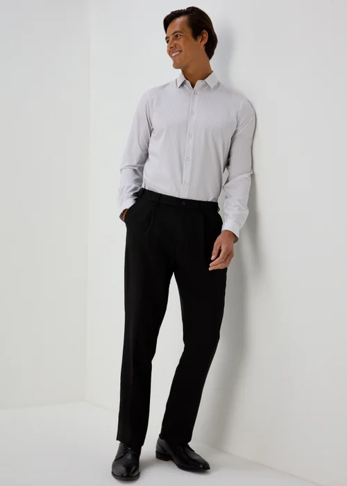 Taylor & Wright Grey Stripe Slim Fit Shirt - S Image 4