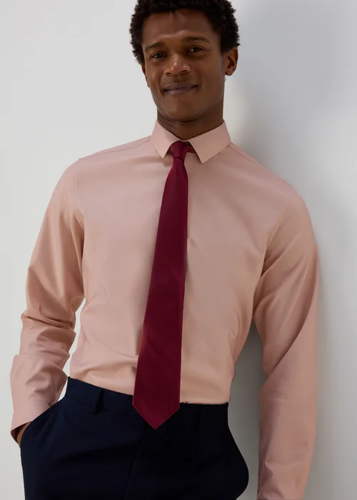 Taylor & Wright Pink Slim Fit Twill Shirt - S Image 4