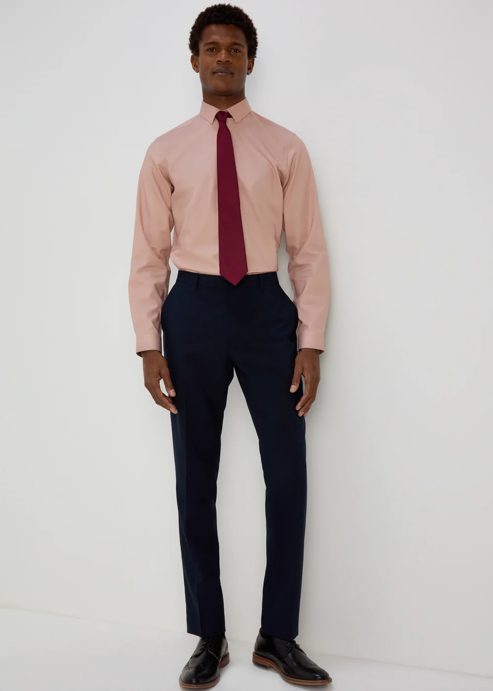 Taylor & Wright Pink Slim Fit Twill Shirt - S Image 1