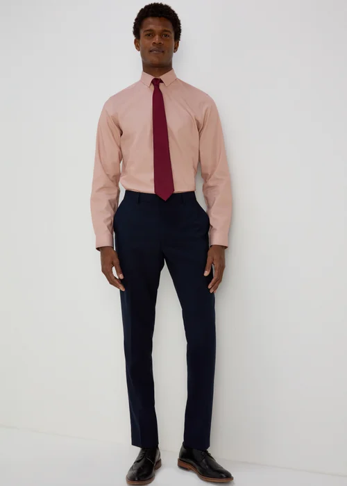Taylor & Wright Pink Slim Fit Twill Shirt - S Image 1