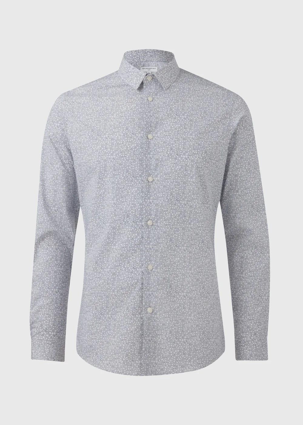 Taylor & Wright Grey Floral Slim Fit Shirt - Small Image 5