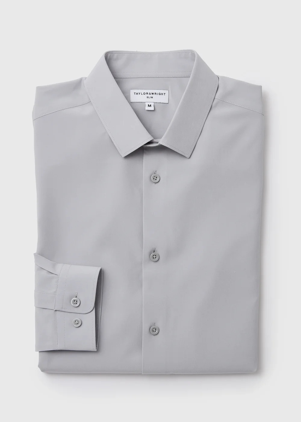Taylor & Wright Grey Slim Fit 4 Way
Stretch Shirt - S Image 5