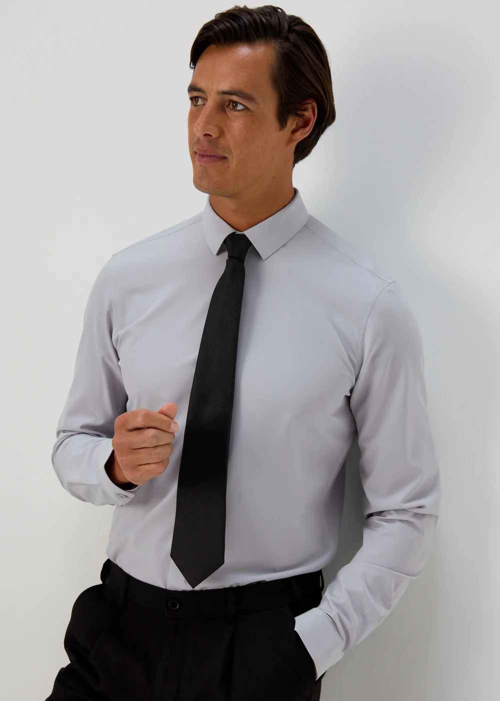 Taylor & Wright Grey Slim Fit 4 Way
Stretch Shirt - S Image 4