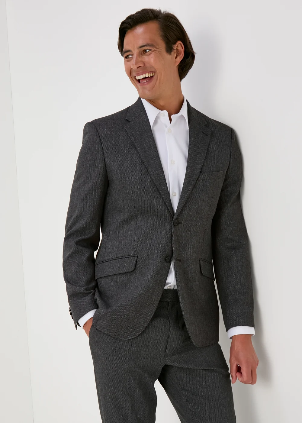 Taylor & Wright Albert Charcoal Tailored Fit Jacket - 38 Chest Long Image 1