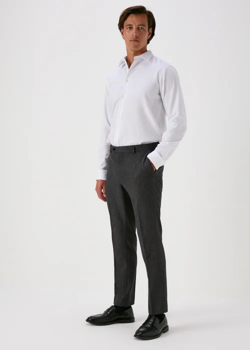 Taylor & Wright Charcoal Albert Tailored Fit Trousers - 32 Waist 29 Leg Image 1