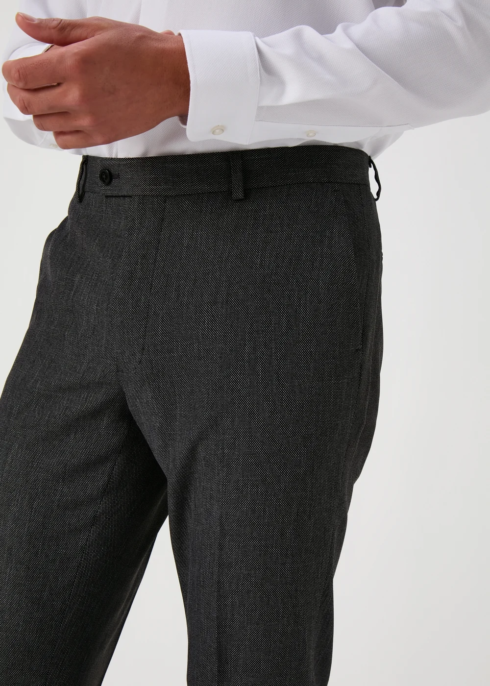 Taylor & Wright Charcoal Albert Tailored Fit Trousers - 32 Waist 29 Leg Image 3