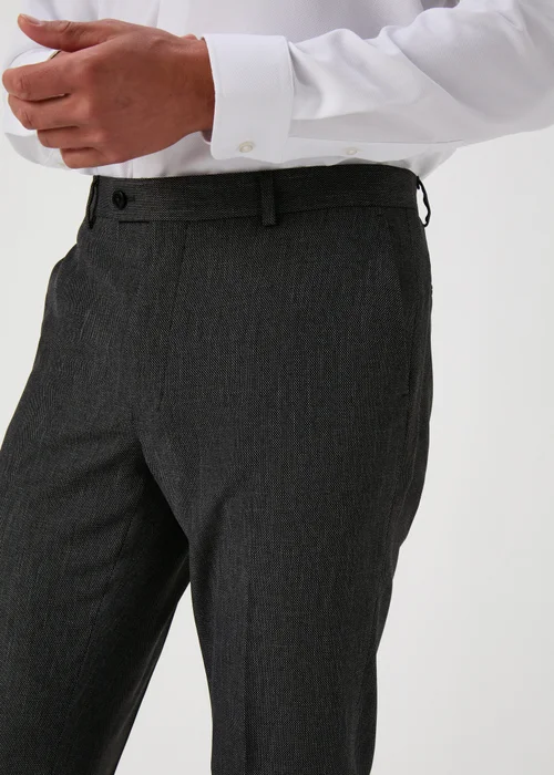 Taylor & Wright Charcoal Albert Tailored Fit Trousers - 32 Waist 29 Leg Image 3