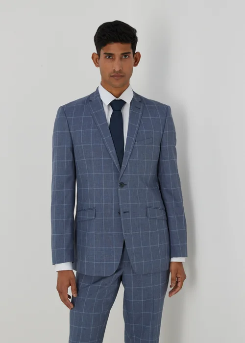 Taylor & Wright Franklin Blue Tailored Fit Jacket - 38 Chest Long Image 1