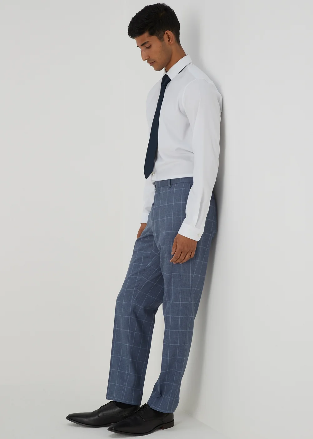 Taylor & Wright Franklin Blue Tailored Fit Trousers - 32 Waist 29 Leg Image 1