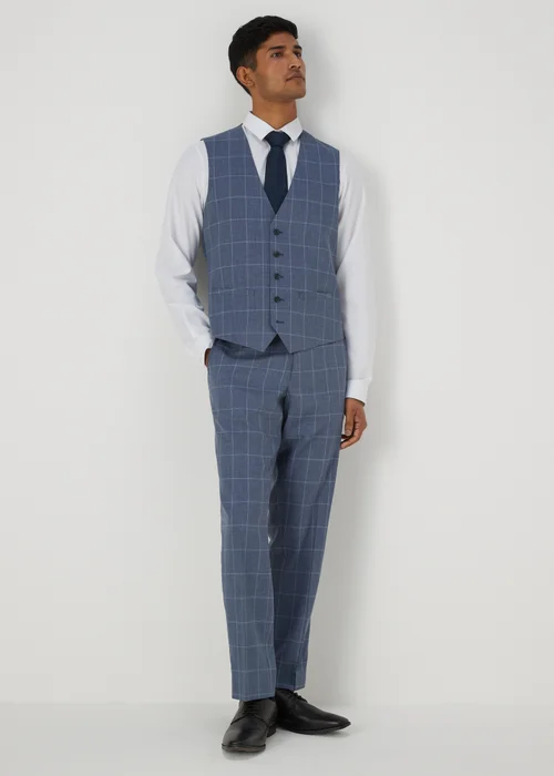 Taylor & Wright Franklin Blue Tailored Fit Trousers - 32 Waist 29 Leg Image 4