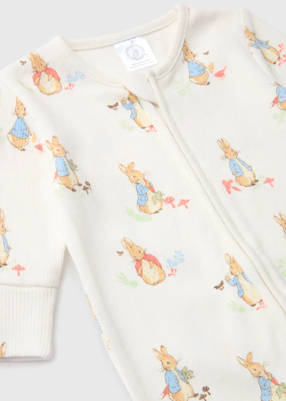 Baby Peter Rabbit Cream Sleepsuit (Newborn-12mths) - Newborn Image 2