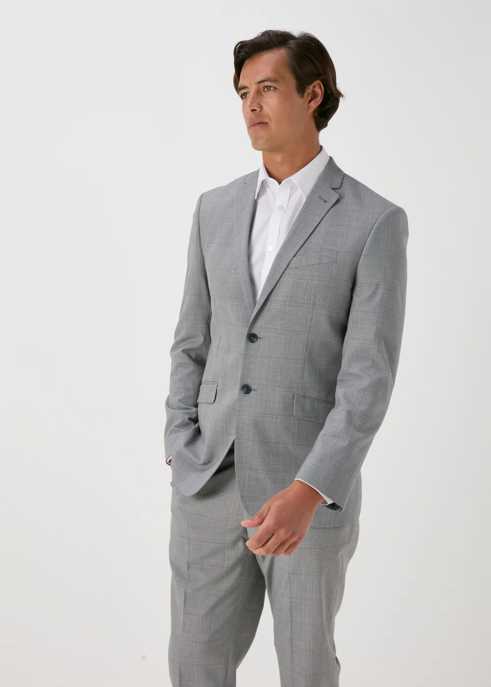 Taylor & Wright Grey Nelson Tailored Fit Jacket - 38 Chest Long Image 3