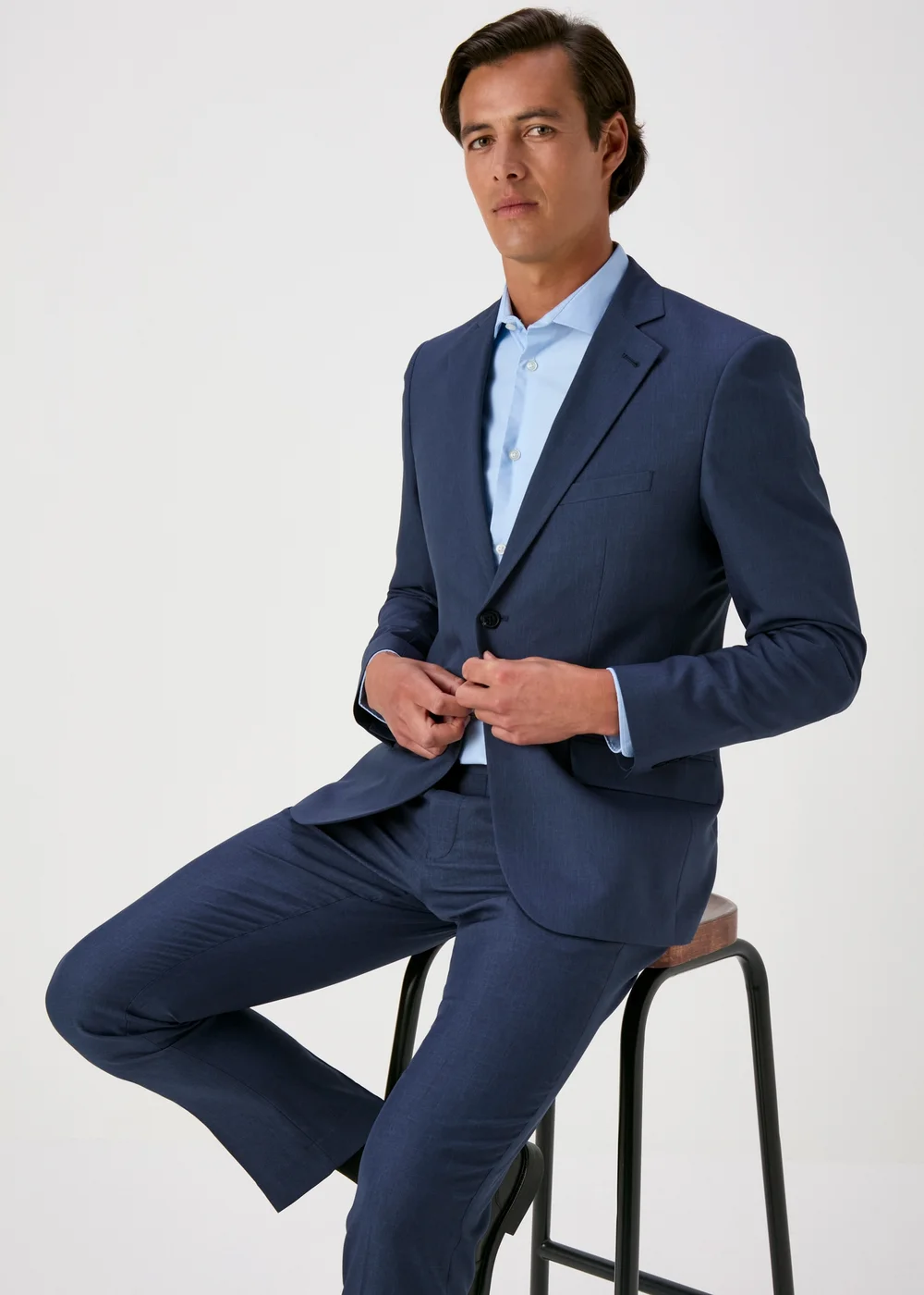 Taylor & Wright Blue Lennon Slim Fit Jacket - 38 Chest Long Image 1