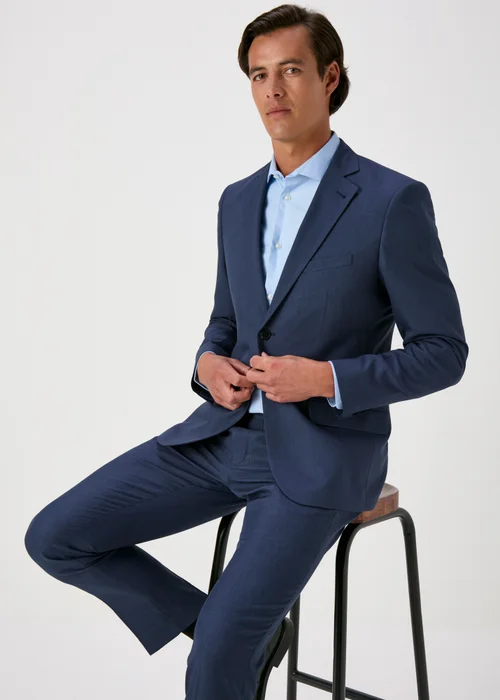 Taylor & Wright Blue Lennon Slim Fit Jacket - 38 Chest Long Image 1