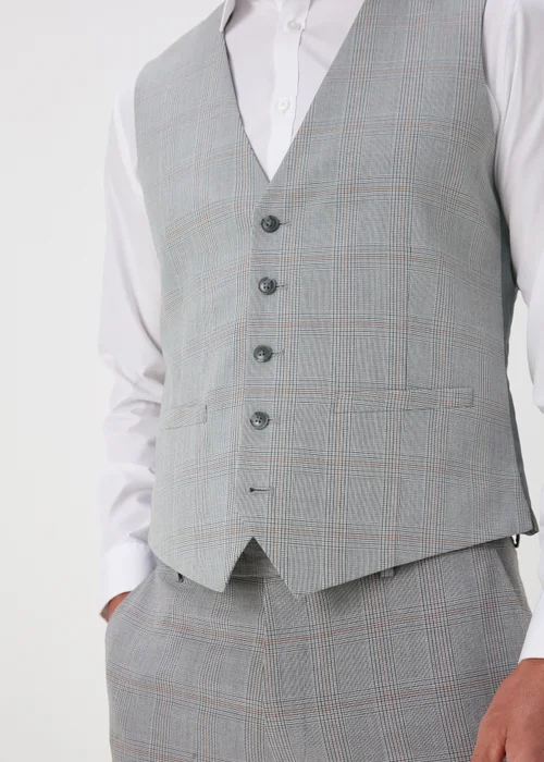 Taylor & Wright Nelson Grey Tailored Fit Waistcoat - Small Image 3