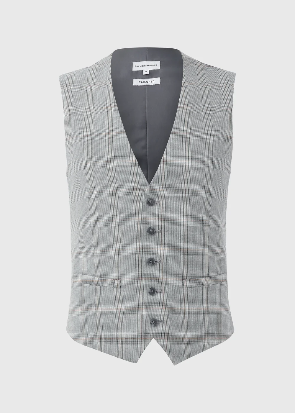 Taylor & Wright Nelson Grey Tailored Fit Waistcoat - Small Image 5