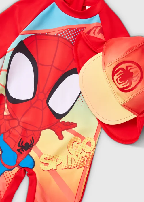 Marvel Boys Red Spidey & Friends Surf Suit (3 mths-5 yrs) - 2-3 Yrs Image 2