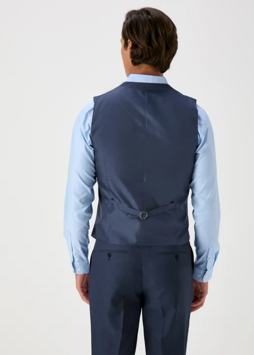 Taylor & Wright Lennon Blue Slim Fit Waistcoat - Small Image 3