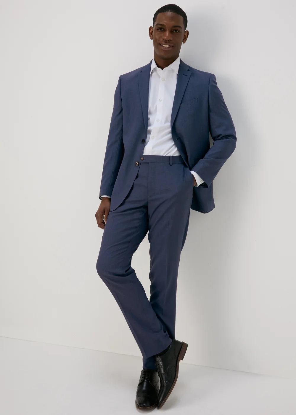 Taylor & Wright Blue Lennon Tailored Fit Trousers - 32 Waist 29 Leg Image 1