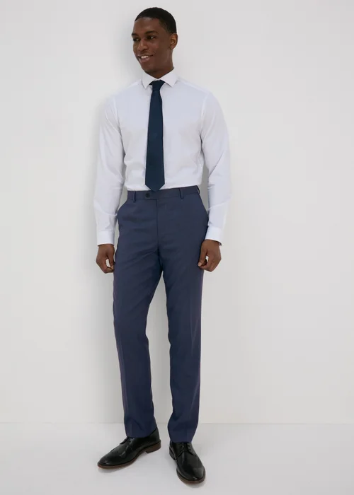 Taylor & Wright Blue Lennon Tailored Fit Trousers - 32 Waist 29 Leg Image 4