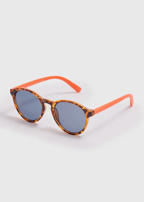 Kids Orange Tortoise Round Glasses (3+yrs) - One Size Image 1
