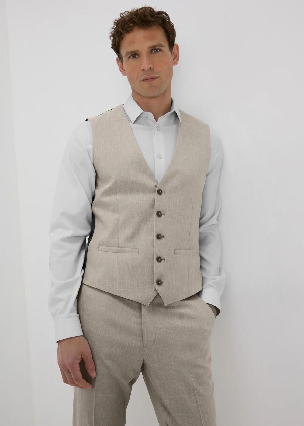 Taylor & Wright Stone Charles Slim Fit Waistcoat - Small Image 1