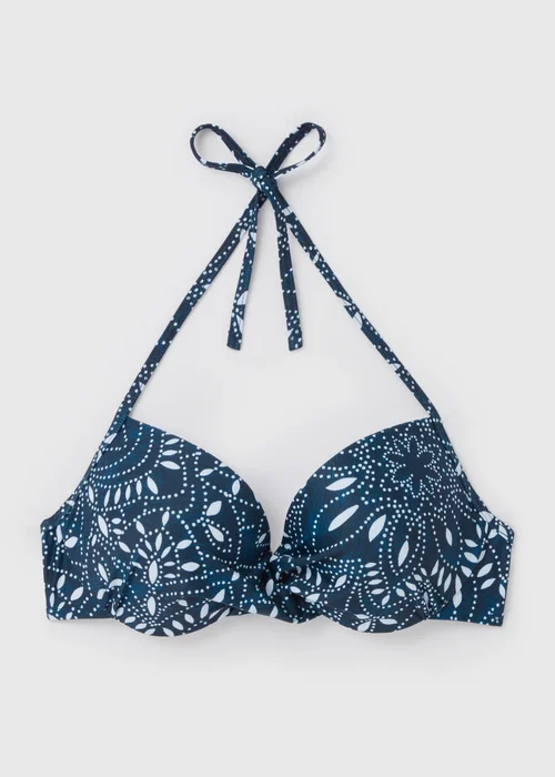 Navy Paisley Underwired Bikini Top - 32B Image 4