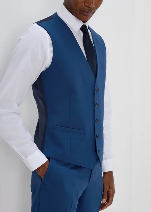 Taylor & Wright Panama Blue Suit Waistcoat - Small Image 3