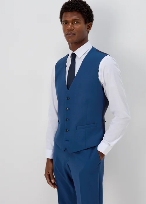 Taylor & Wright Panama Blue Suit Waistcoat - Small Image 1
