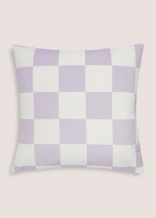 Purple And Green Check Cushion Cover (43cm x 43cm) Image 1