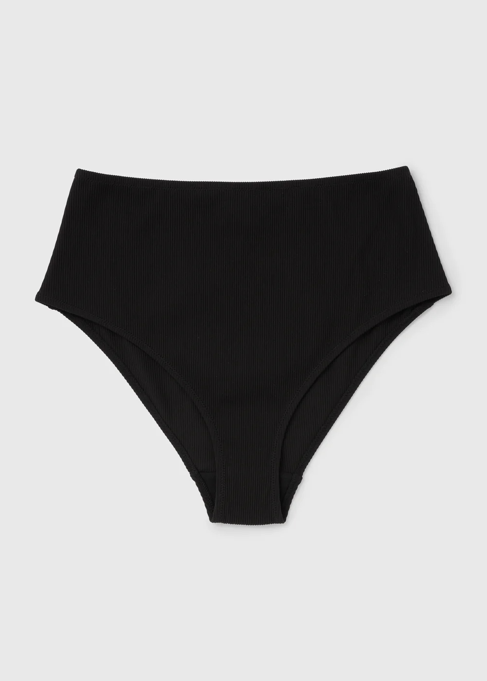 Black High Waisted Textured Bikini Bottoms - 6 Image 4