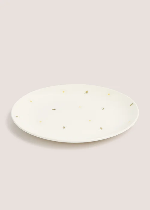White Daisy Bee Dinner Plate (24cm) Image 1