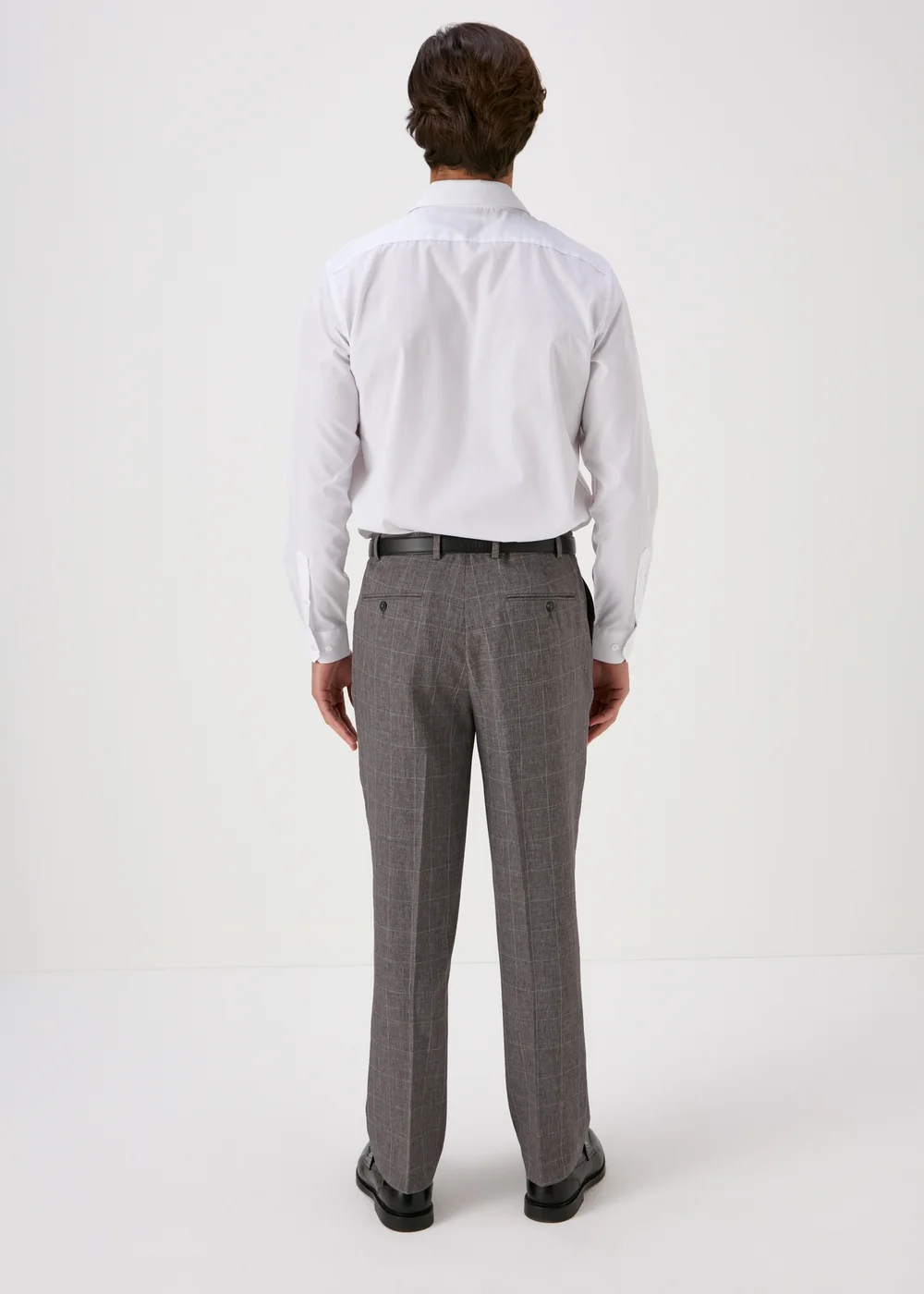 Taylor & Wright Grey Window Pane Flexiwaist Trousers - 32/L33 Image 2