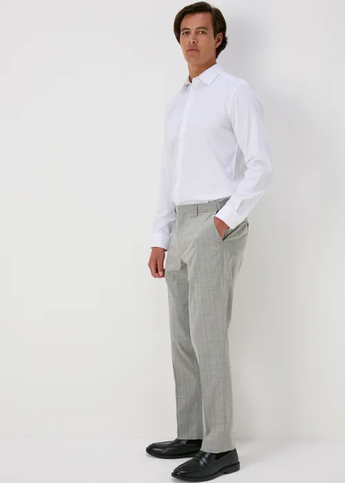 Taylor & Wright Grey Flexi Waist Check Design Trousers - 32 Waist 29 Leg Image 1