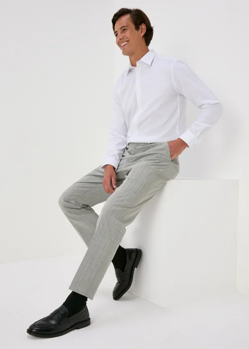 Taylor & Wright Grey Flexi Waist Check Design Trousers - 32 Waist 29 Leg Image 4