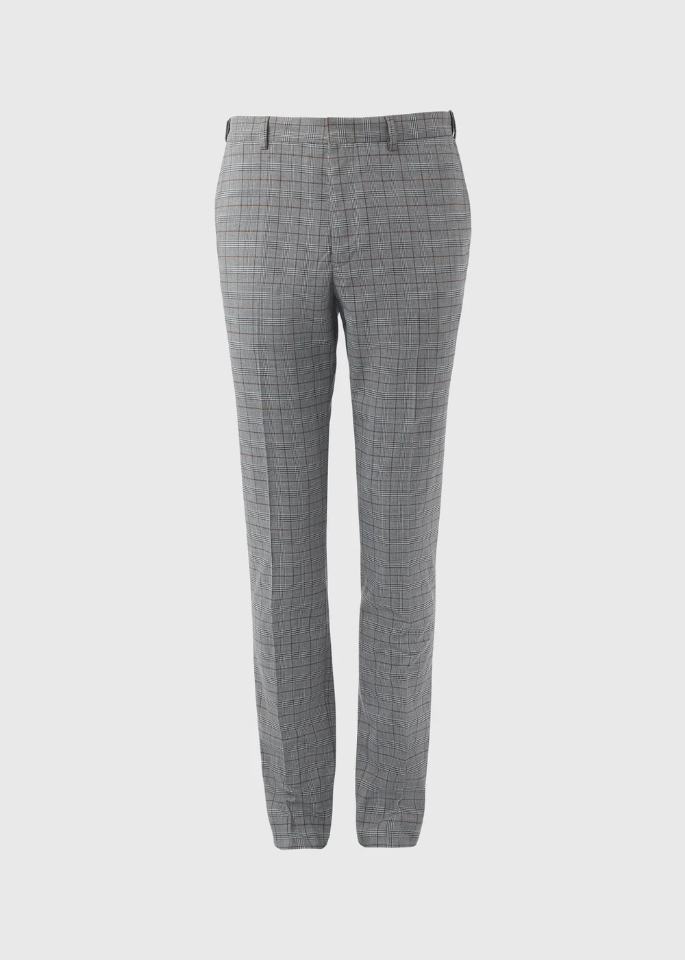 Taylor & Wright Grey Caramel Check Slim Fit Formal Trousers - 32 Waist 29 Leg Image 5
