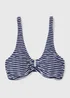 Navy Apex Stripe Textured Bikini Top - 6 Image 4