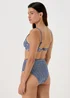 Navy Stripe Textured High Waisted Brazilian Bottoms - 6 Image 2