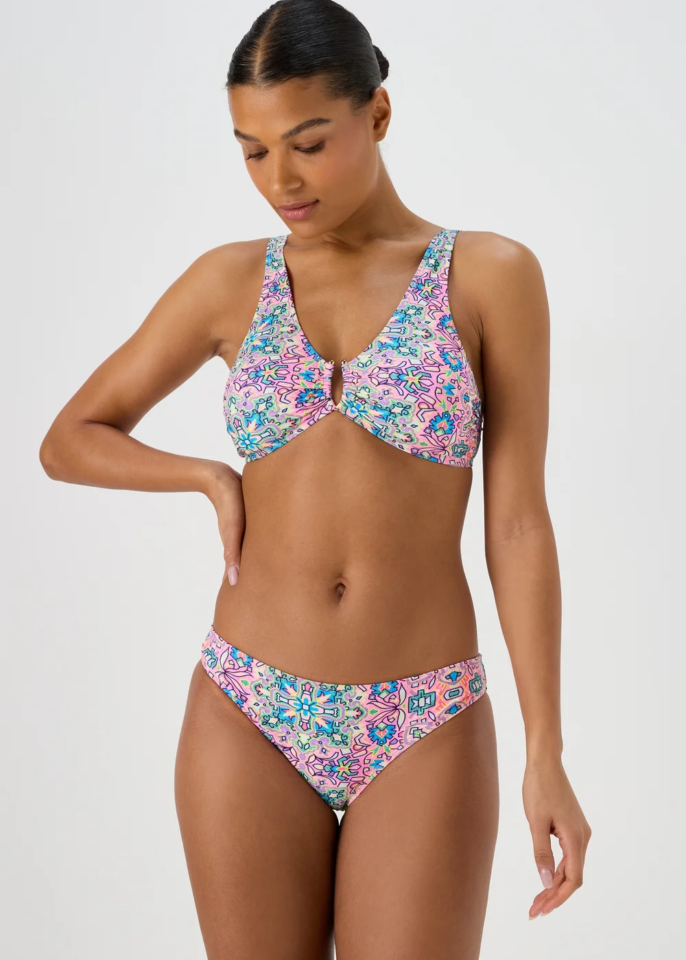 Pink Mosaic Mini Briefs - 6 Image 1