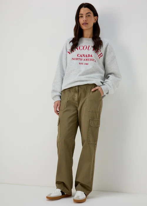 Papaya Petite Khaki Straight Leg Cargo Pants - 6 Image 1