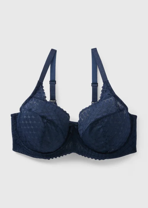 DD+ Navy Stretch Lace Bra - 34DD Image 4