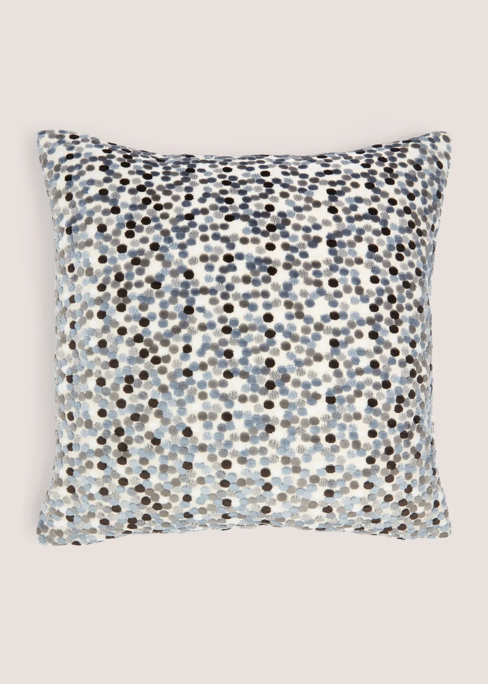 Grey Velvet Polka Dot Cushion (43cm x 43cm) Image 1