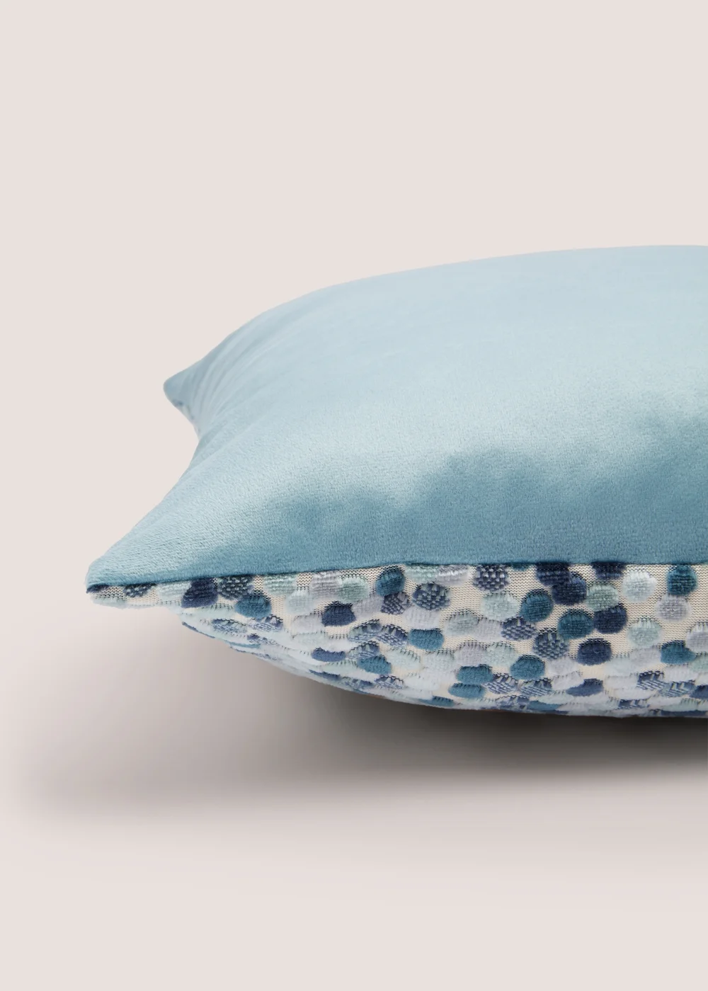 Teal Velvet Polka Dot Cushion Image 2