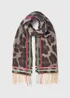 Brown Leopard Tassel Scarf - One Size Image 1